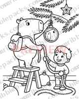 Decorating the tree coloring page