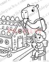 Gingerbread house coloring page