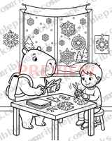 Paper snowflakes coloring page