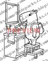 Brushing teeth coloring page