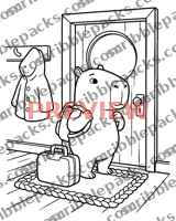 Backpack on coloring page