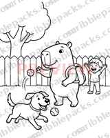 Dog park coloring page