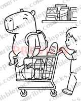 Grocery cart coloring page