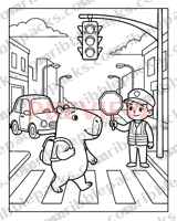 Crosswalk coloring page