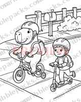Bike ride coloring page