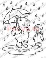 Puddle jumping coloring page