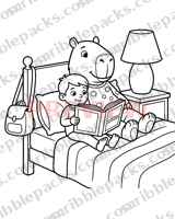 Bedtime story coloring page