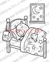 Fast asleep coloring page